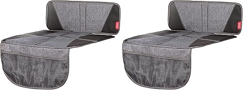 Diono Super Mat - Paquete de 2 protectores de asiento de automóvil para asiento de automóvil infantil asiento elevado y mascotas probado en choques