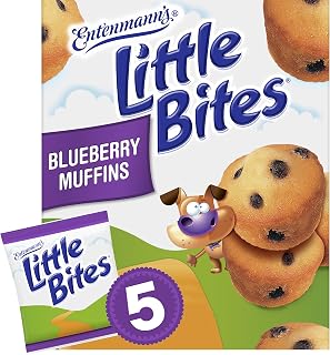 Entenmann’s Little Bites Blueberry Muffins, Pouches of Mini Muffins, 8.25 oz, 5 Count