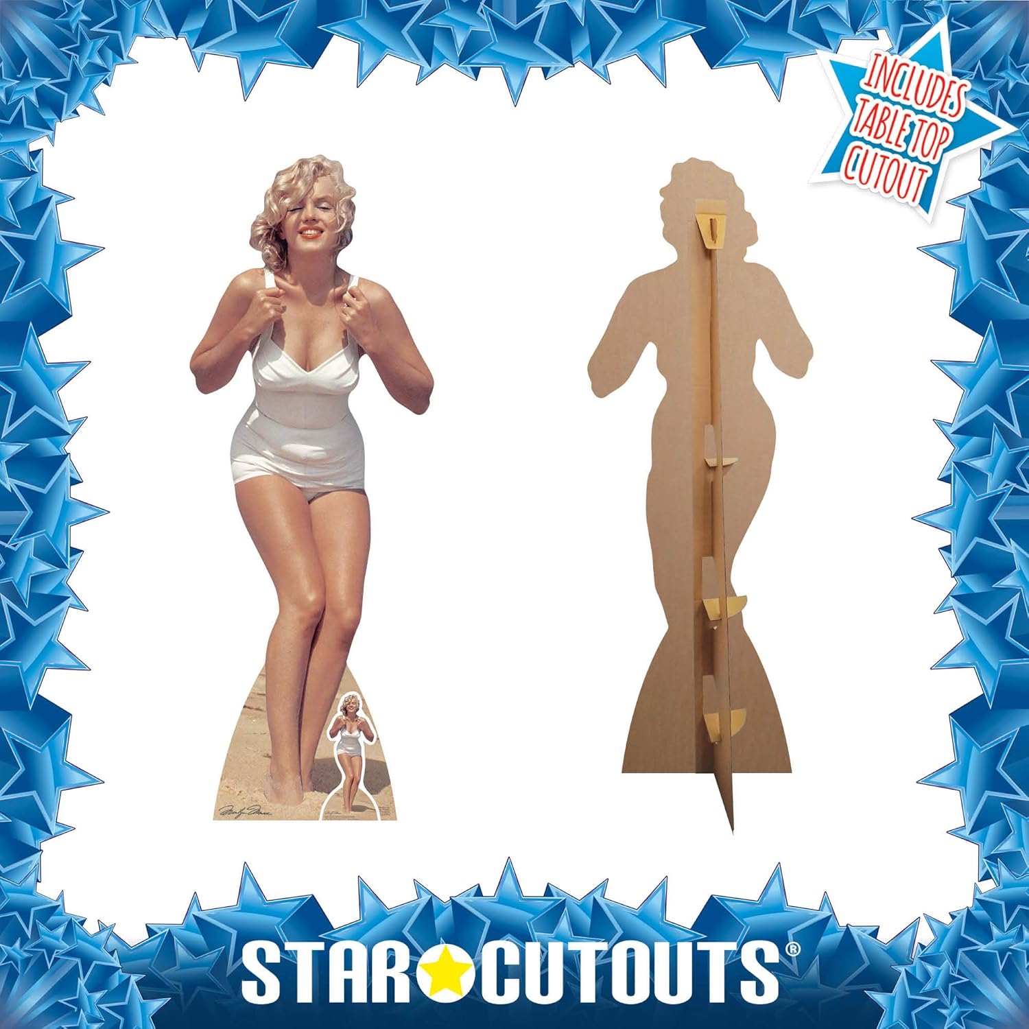 Authentic Brands Life Size Cut Out with Mini Version of Marilyn Monroe, Cardboard, Multi-Colour, 172 x 63 x 172 cm
