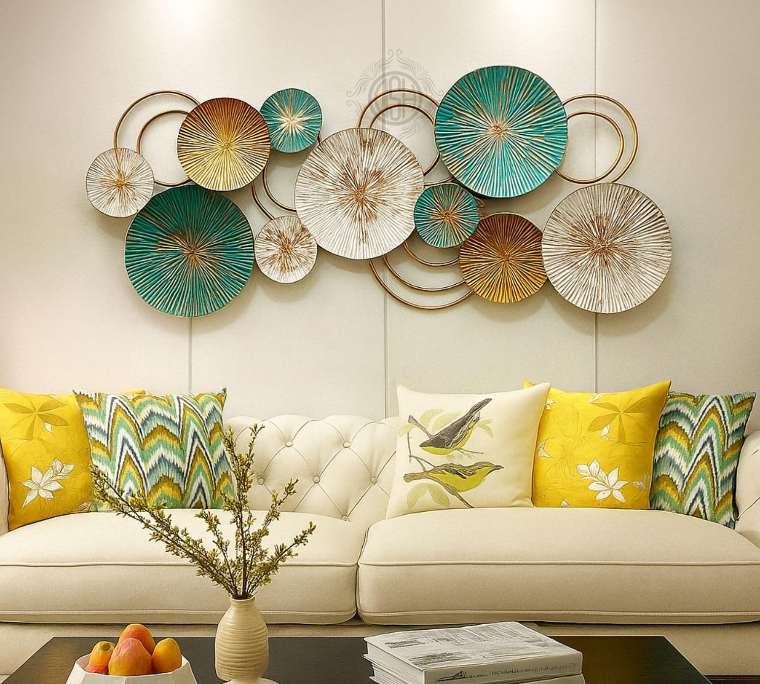DSH CRAFTING YOUR CURIOSITY Metal Wall Decor Wall Hanging Multi Color Wall Arts for Home Hotel Office Living Room Bedroom (Size 46X19 Inch) Decoration Item