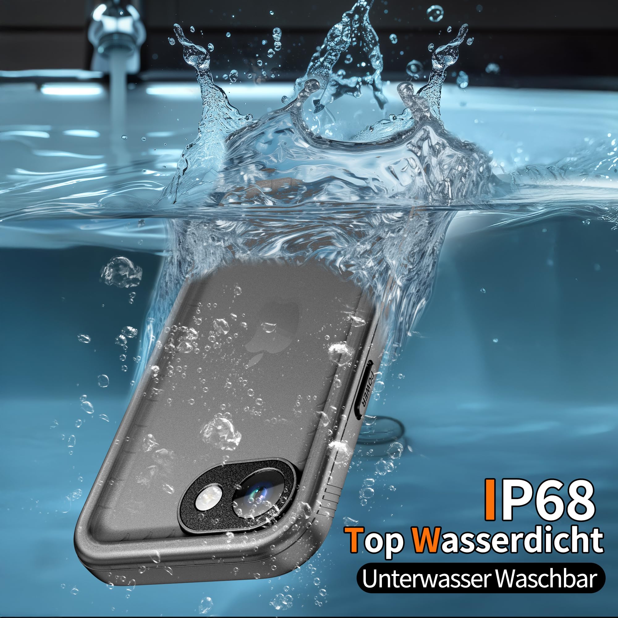 Cozycase TOP Militärschutz Hülle Für iPhone SE 2022 2020 8 7 wasserdichte 360 Panzerhülle Outdoor Vorne Hinten Case Soßfest Staubschutz Baustelle Waterproof Handyhülle Für iPhone SE, Schwarz