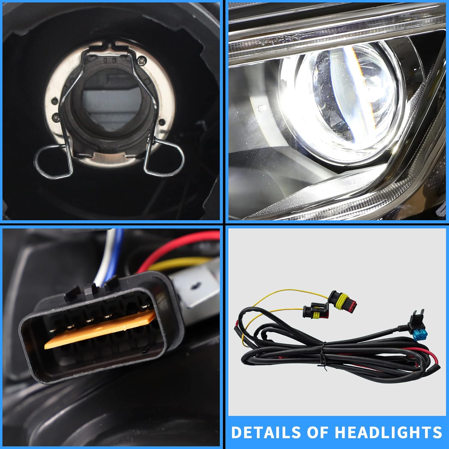 VLAND Headlights and Tail Lights Compatible with Mitsubishi Lancer&EVO 2008-2020 NO INCLUD BULBS!(Clear Lens Headlamps+ Smoke/Tinted Rear Lamp Assembly)