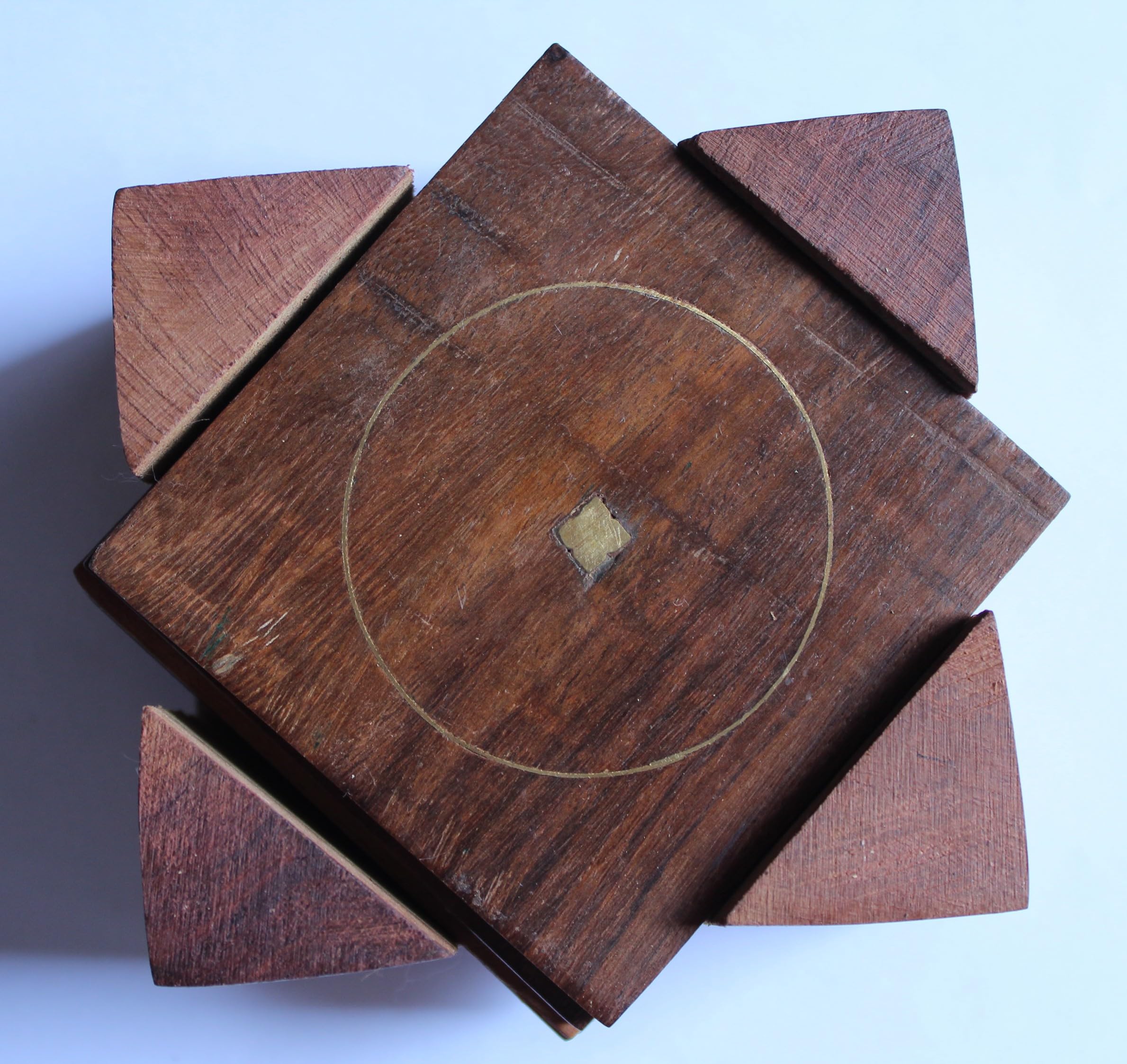 Wooden Handmade Tea Coaster Set Square Shape Coaster Set of 6 Coaster Set with Coaster Holder Coffee Mugs Water Glasses Coasters