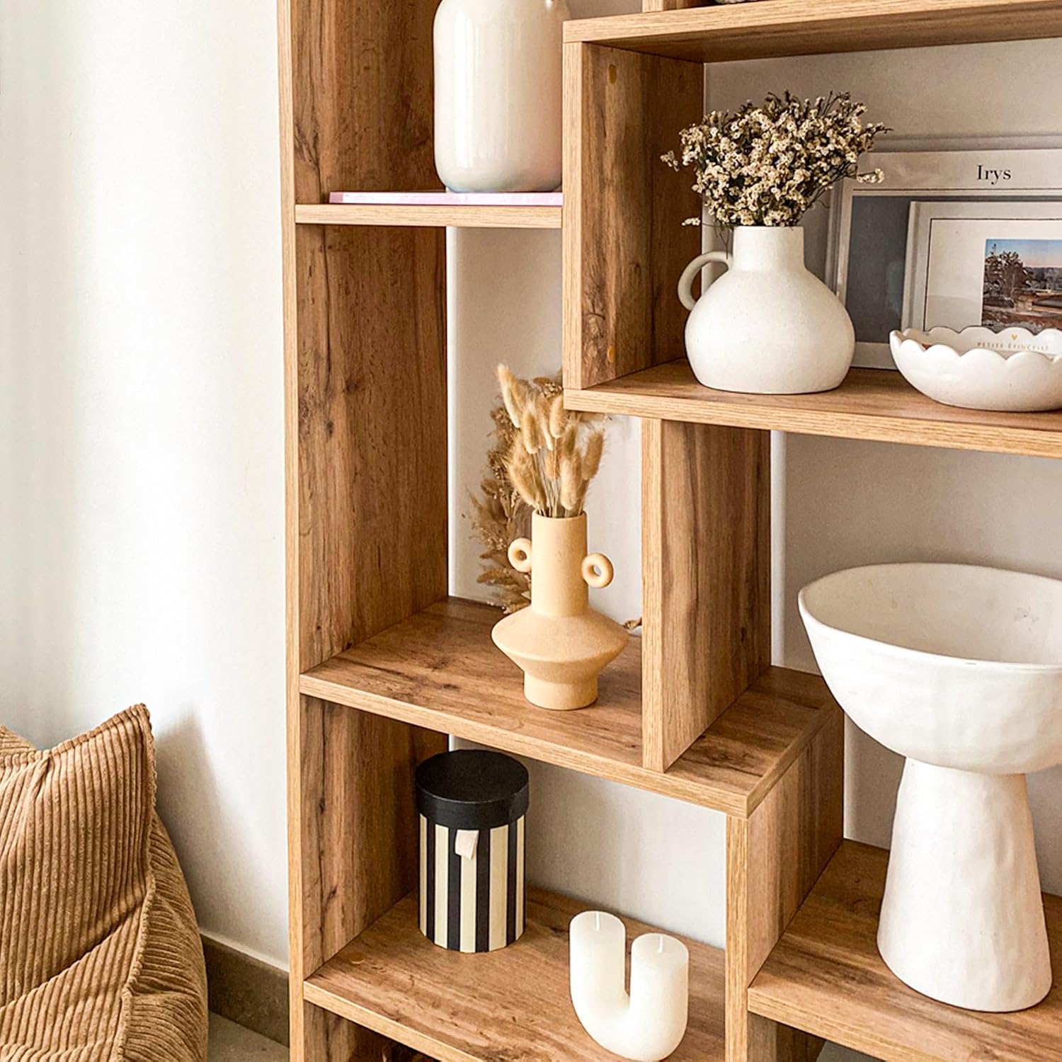 Mobili Fiver, Iacopo XS Bookcase (63.31 x 31.5 in), Rustic Oak, Made in Italy