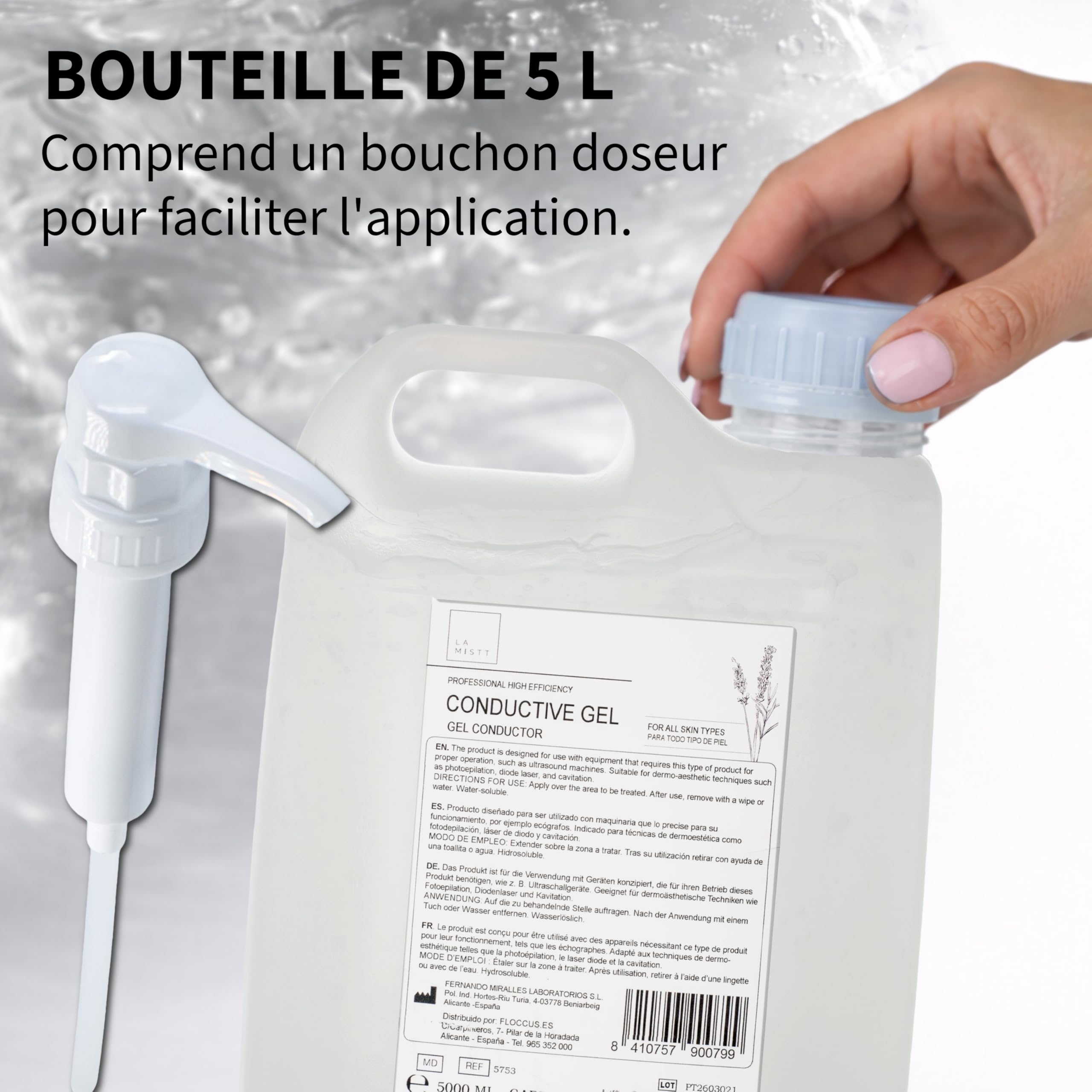 MUNTRADE LA MISTT Gel Conducteur Ultrason Cube | Gel Échographie, Radiofréquence, Cavitation, IPL et Laser | Haute Conductivité | Usage Professionnel Médical et Esthétique