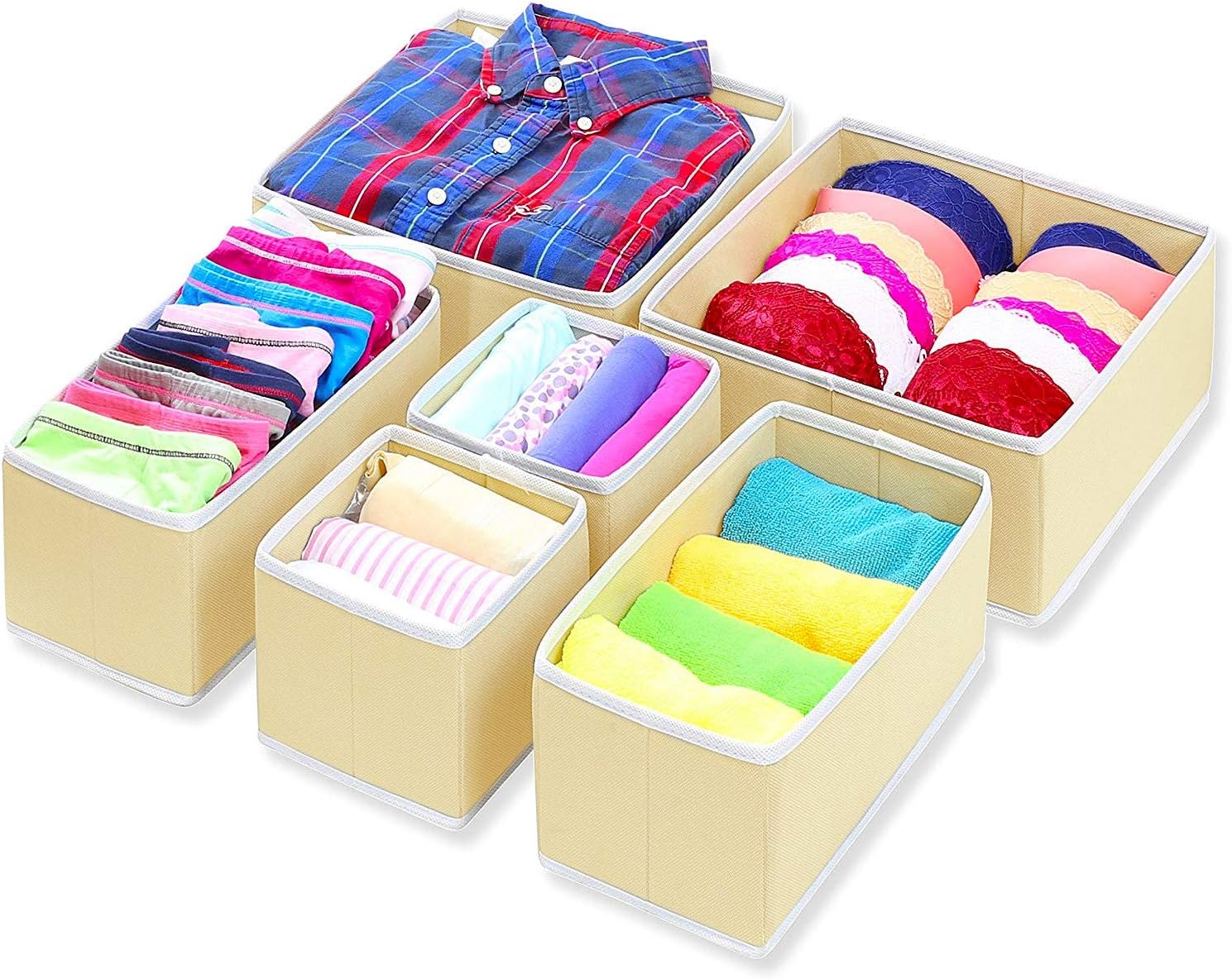 Foldable Dresser Drawer Organizer Storage Bins With