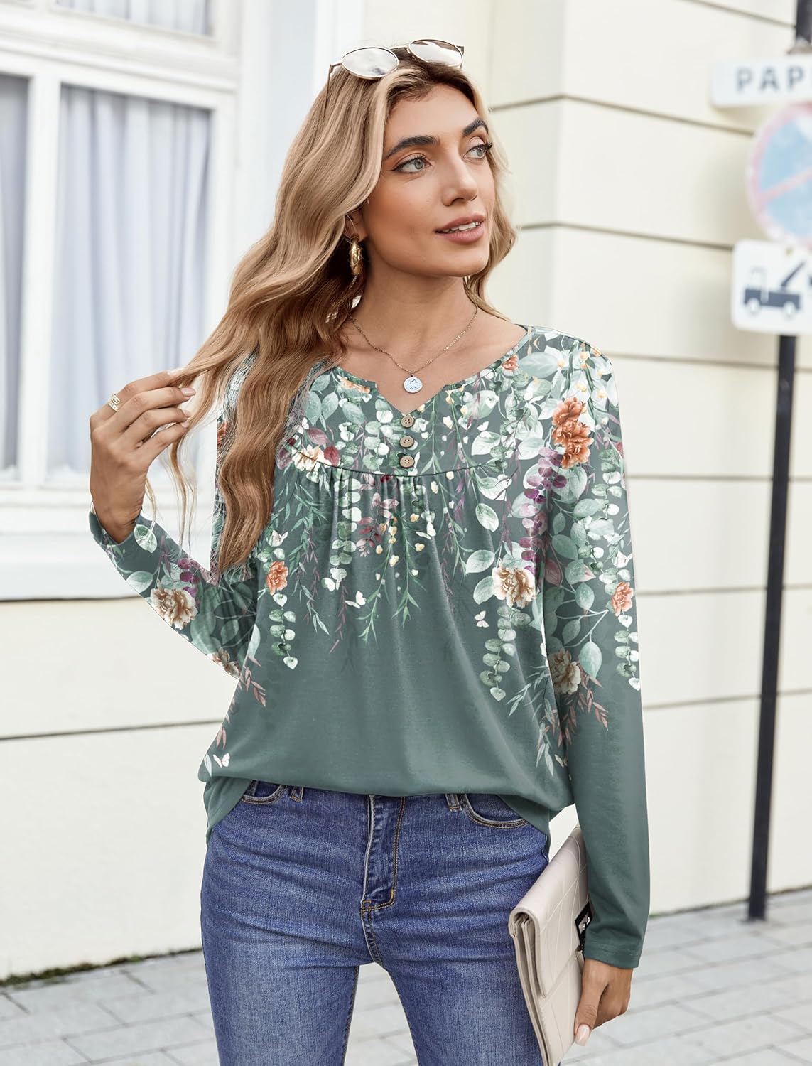 Zeagoo Womens Tops Long Sleeve Shirts Boho Tops for Women 2026 Fall Blouses Ladies Sweatshirts Spring Fashion Clothing - Image 4