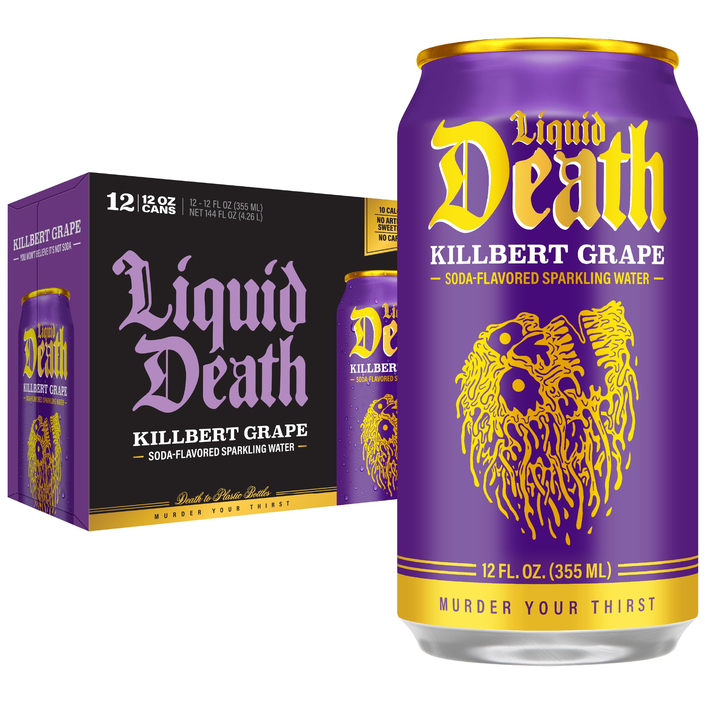 Amazon.com: Liquid Death Soda-Flavored Sparkling Water - Killbert