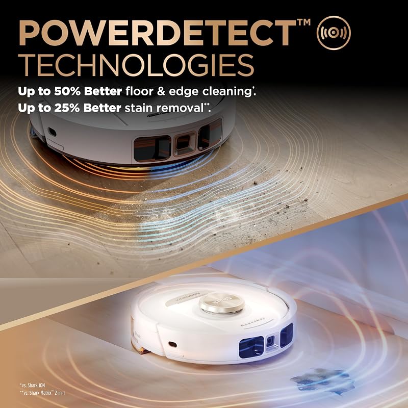 Shark PowerDetect Robot Vacuum & Mop Combo, 60-Day Self-Empty, AV2800ZE | LiDAR Mapping & AutoLift for Carpet & Hard Floors, HEPA, Sonic Mopping, Edge & Object Detection, Self-Refill & Self-Clean image 3