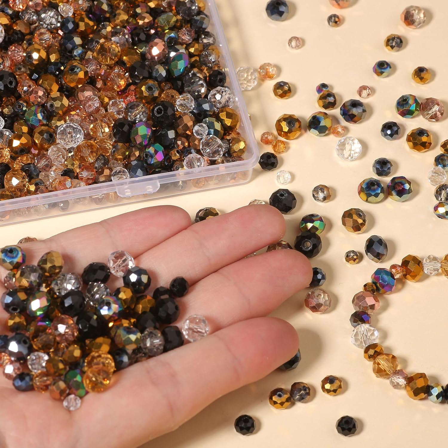 Songxi 1000pcs 4mm/6mm/8mm Purple Glass Beads for Jewelry Making, 10 Style 3 Size Crystal Beads for Bracelets Jewelry Making, Spacer Beads for Keychain Making Necklace Earring DIY Arts and Crafts - Image 3