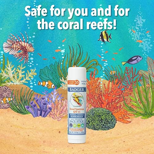 Miniatura 9 de Badger Combo de protector solar mineral, crema SPF 30 y barra facial SPF 35, ingrediente orgánico con óxido de zinc mineral, juego de protector