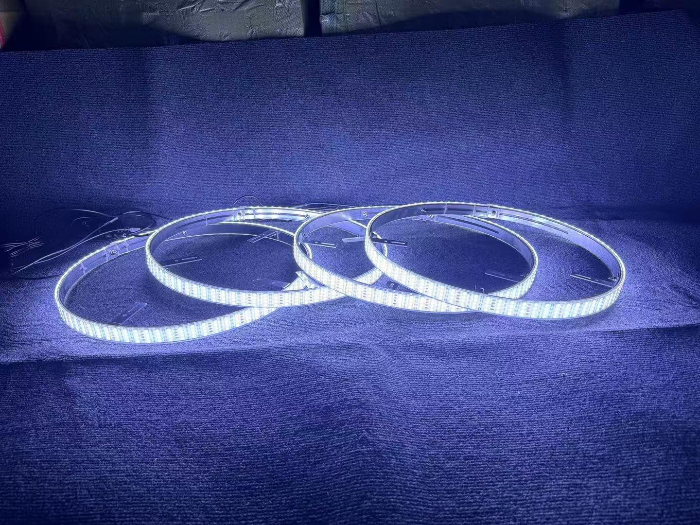 4PCS 17.5" Quad Row White LED Wheel Rim Lights - Strobe/Breath/Flash Modes, Bluetooth & APP Control, for Cars & Trucks, Off-Road, Wheel Lights for Truck