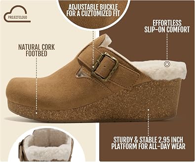 Project Cloud Genuine Leather Platform Clogs for Women - Womens Mules