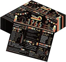 60th Birthday Party Napkins - 50 Pcs Back in 1966 60th Birthday Cocktail Paper Napkins Vintage Themed Disposable Serviettes for Women Men Her 60 Year Old Party Supplies 6.3 x 6.3 inch folded