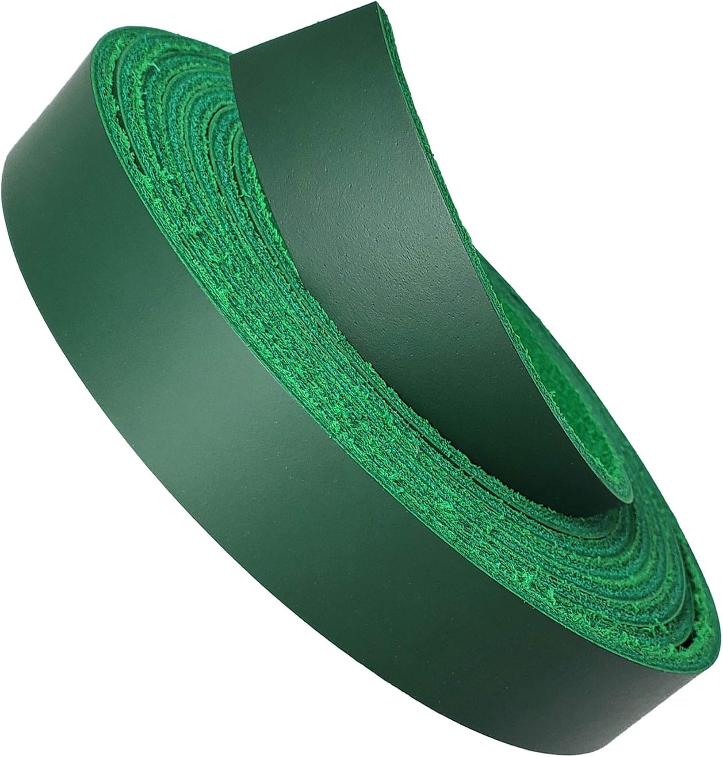 Green Leather Strips 3/4 Inch Wide - Latigo Leather Straps up to 96 Inch Long – 6-7 oz. (2.4 – 2.8 mm) Latigo Leather Strips by Pitka Leather (3/4" x 96")