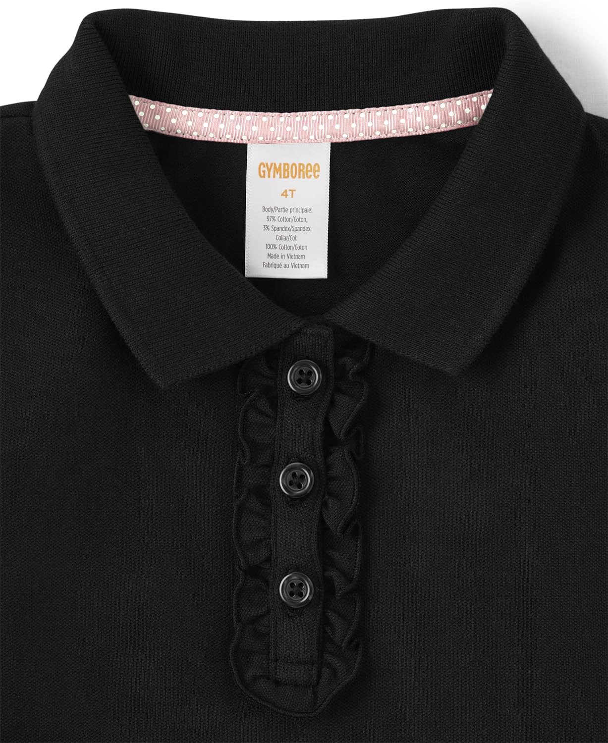 Gymboree Girls' and Toddler Short Sleeve Ruffle Polo Shirt Uniform