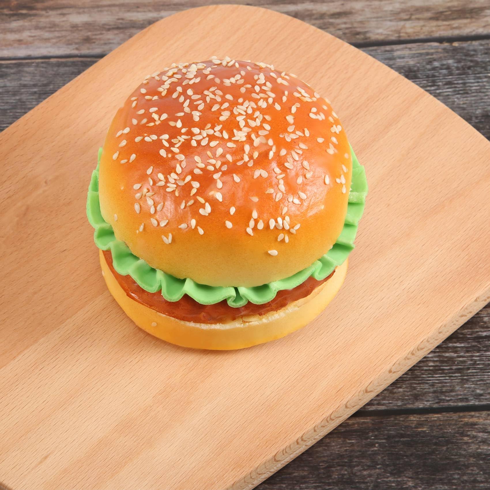 SANRLO Modèle De Hamburger Artificiel Réaliste - Décoration De Cuisine - Accessoires De Photographie - Nourriture Artificielle - Modèle De Pain - Présentoir De Restaurant