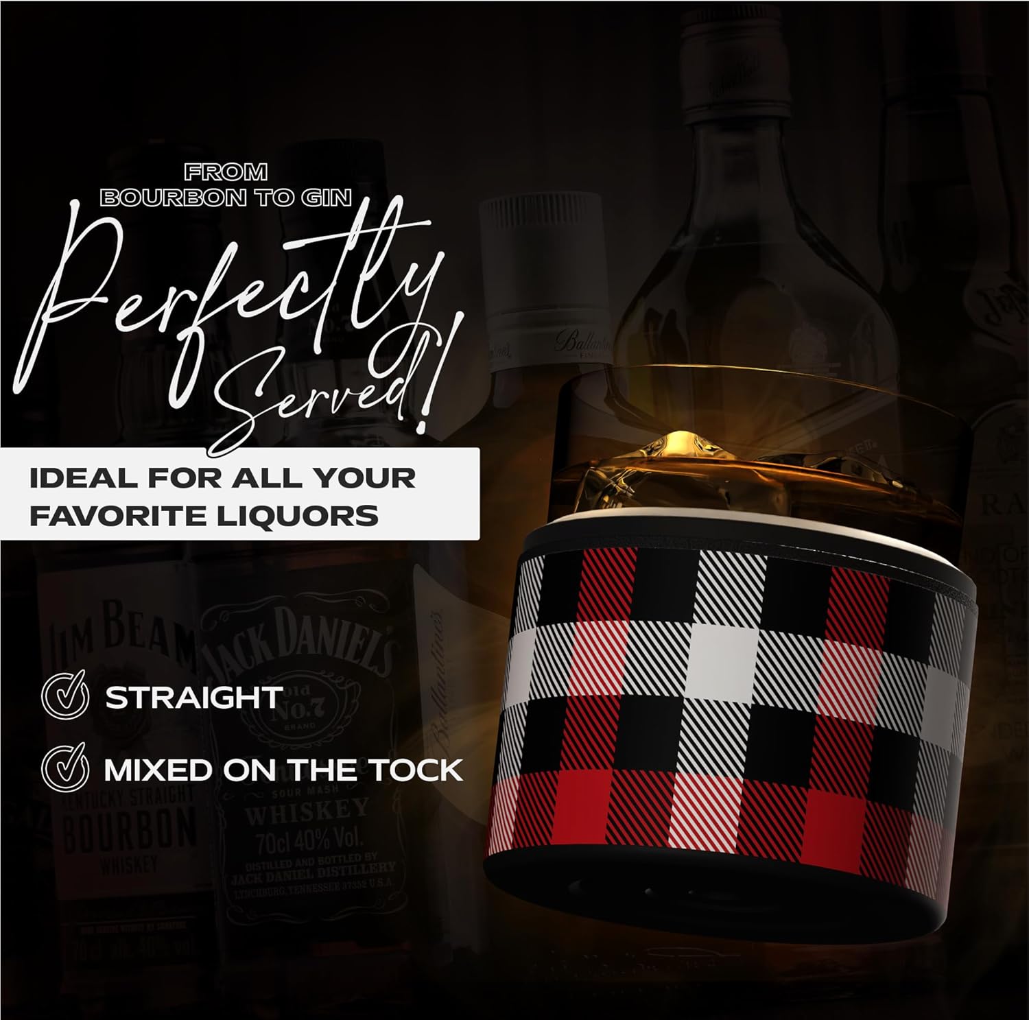 asobu Whiskey Sleeve Glass – Insulated Bourbon Tumbler with Premium Rocks Glass, BPA-Free, Double-Wall Stainless Steel, Keeps Drinks Cold Longer, 10.5oz - Image 7