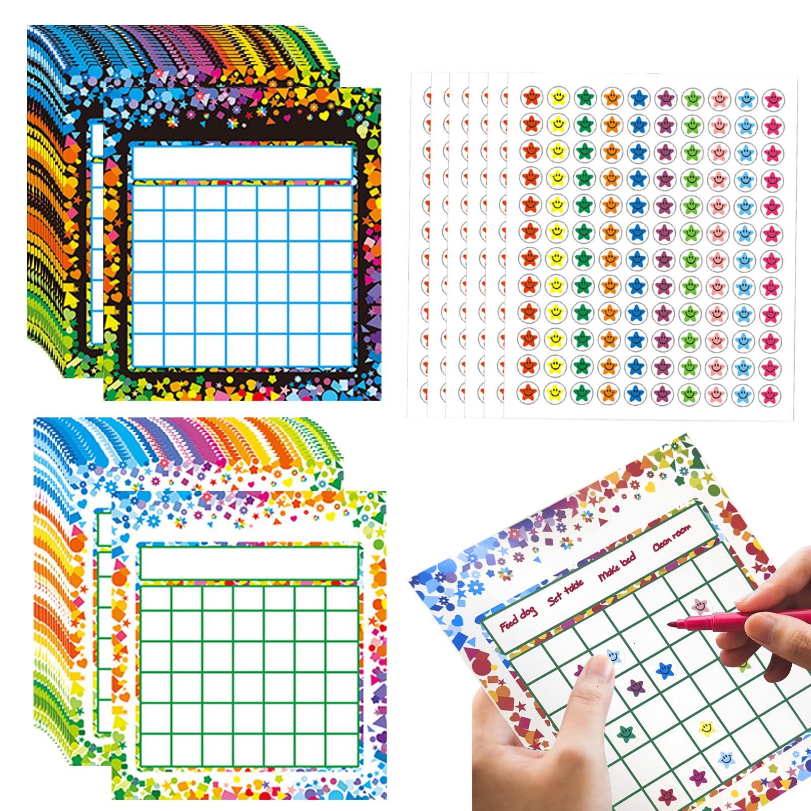 Communication Sticker Chart 46 Pcs Star Stickers For Reward Chart,Sticker Chart,Reward Chart With ...