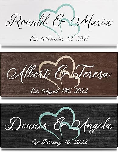 Miniatura 6 de Regalos de boda personalizados para recién casados | Regalo de pareja para aniversario | Letrero familiar de madera con fecha especial personalizada
