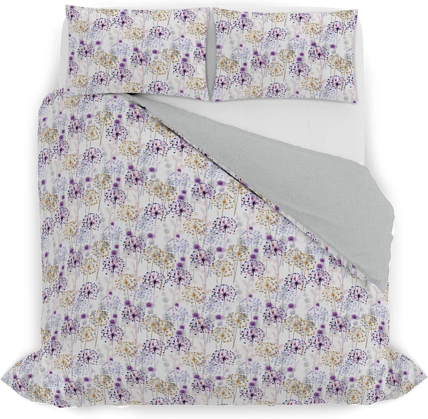 Italian Bed Linen Watercolor Duvet Cover Set, 10, Double, Queen-size bed