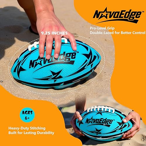 Miniatura 2 de Hydro Water Football - 9.25-Inch Mesh Outer with Rubber Bladder  for All Ages - Pool, Lake, Beach Play  Textured Grip with Real Laces  Includes Pump