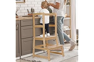 SDAIDI Kids Kitchen Step Stool with Safety Rail