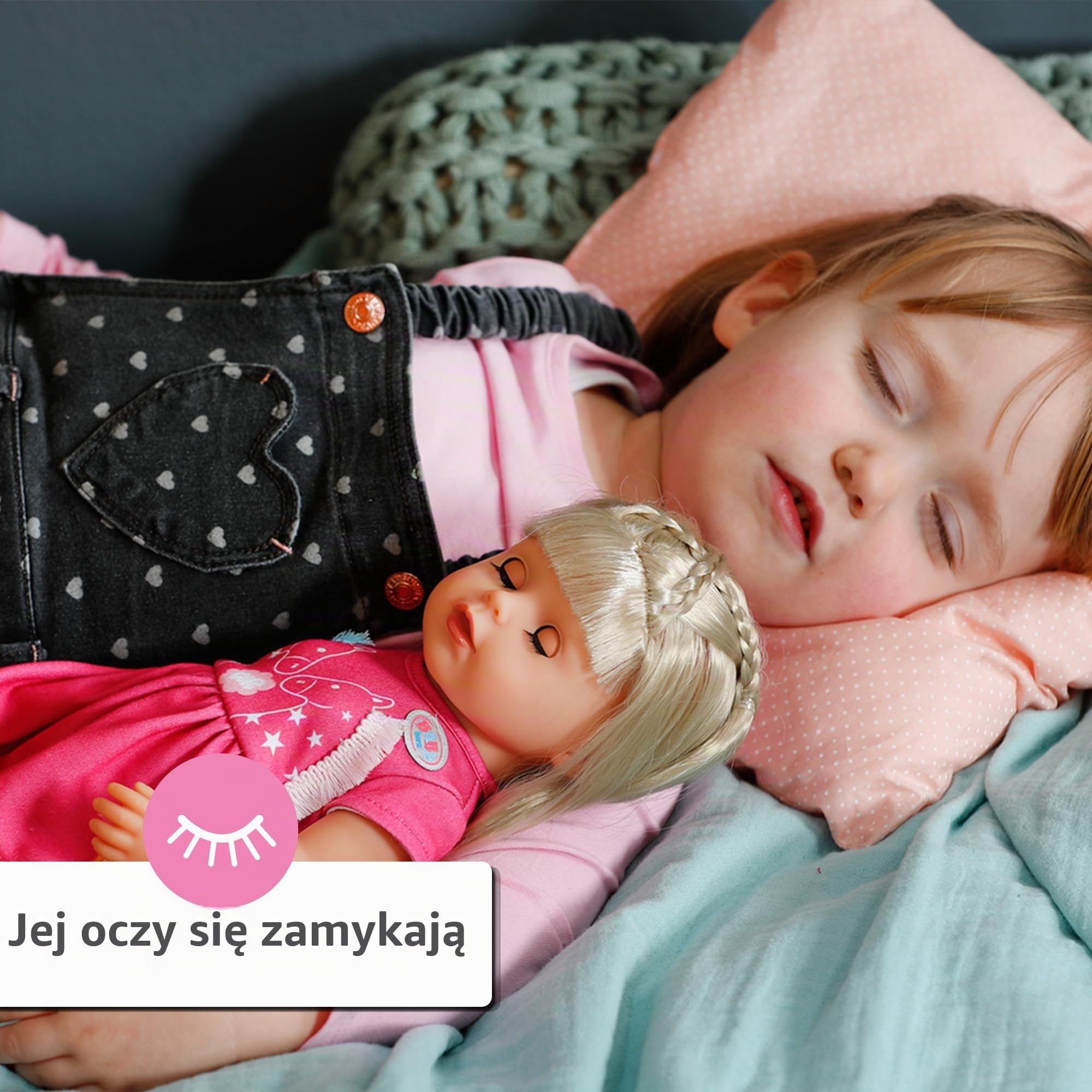 BABY born Sarah, duża lalka o długości 36 cm z długimi włosami i 7 funkcjami, dla dzieci od 3 lat, działa bez baterii, 835722 Zapf Creation