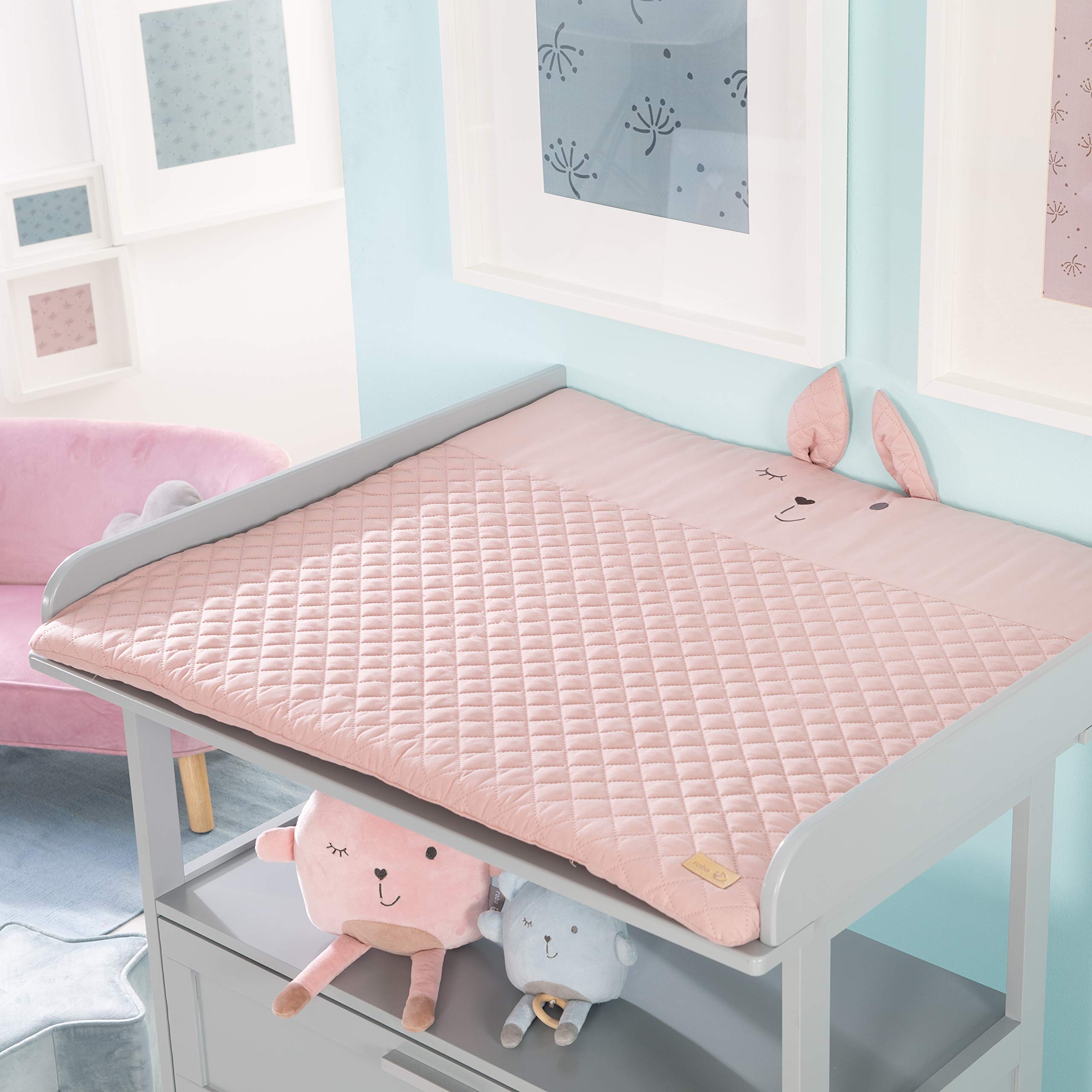 roba Tapis d'Éveil "roba Style" avec Arches à 5 Jouets - 85x75 cm - Tapis d'Activités - Rose