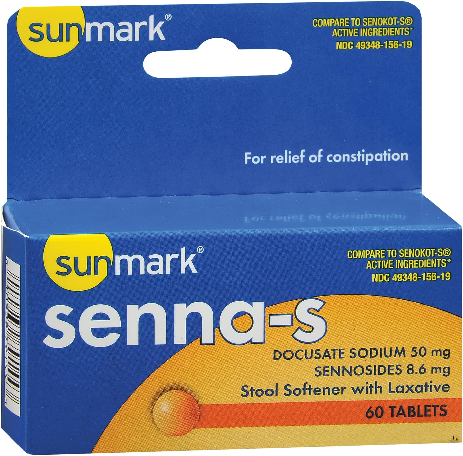 Sunmark Senna-S Stool Softener with Laxative Tablets - 60 ct
