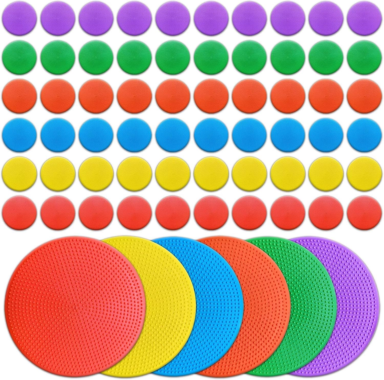 Poly Spot Markers 4 inch/9 inch Non-Slip Rubber Agility Training Markers Floor Dots Flat Field Cones for Football, Soccer, Basketball, School Exercise Drills, Dance Practice