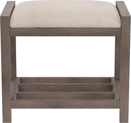 Miniatura 8 de Hillsdale Furniture Amelia, taburete de tocador blanco