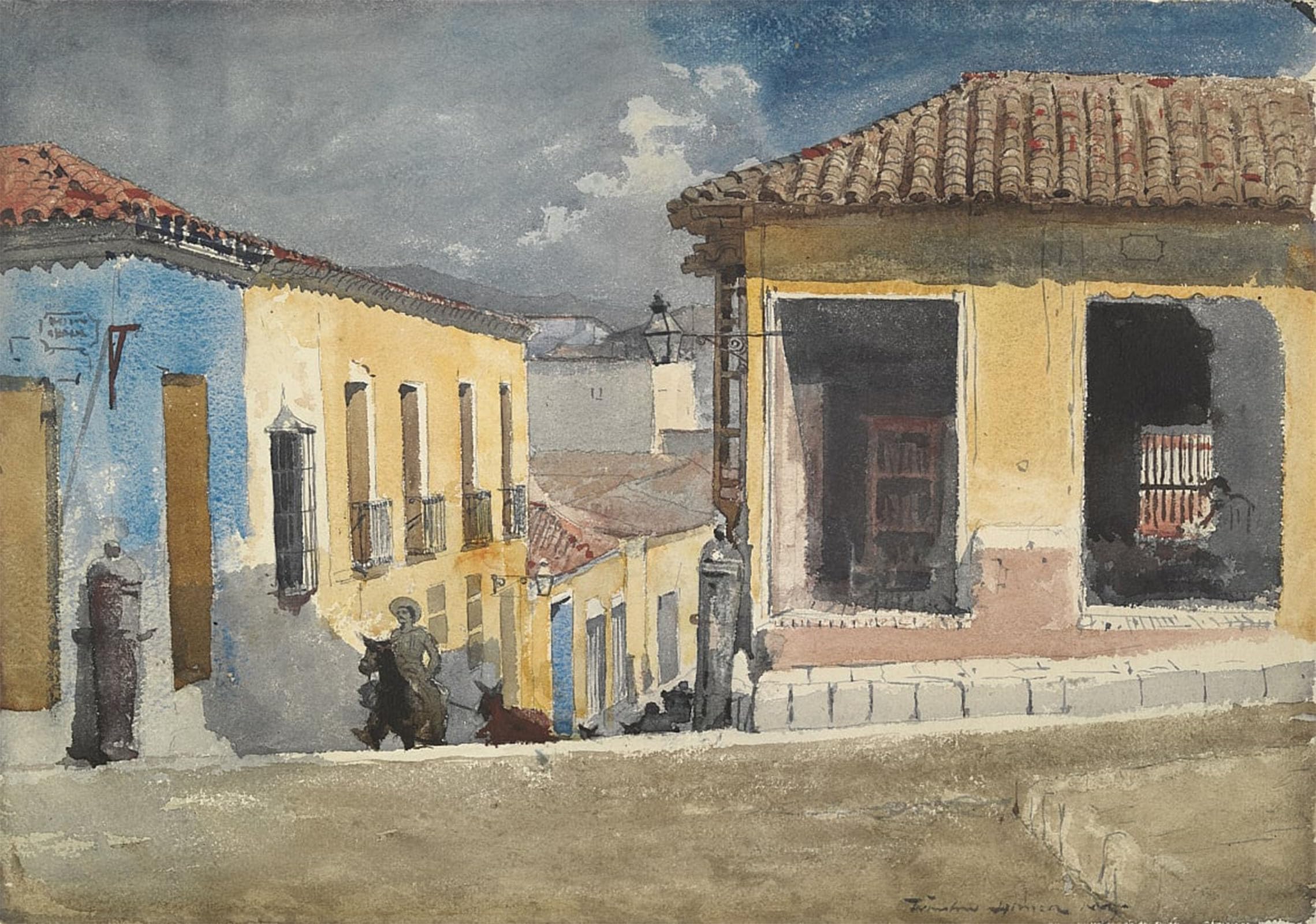 POSTERIIk Famous Modern Artwork Art Mural Santiago De Cuba Street Scene by Winslow Homer Oil Paintings Pictures for Home Decor 60x90cm