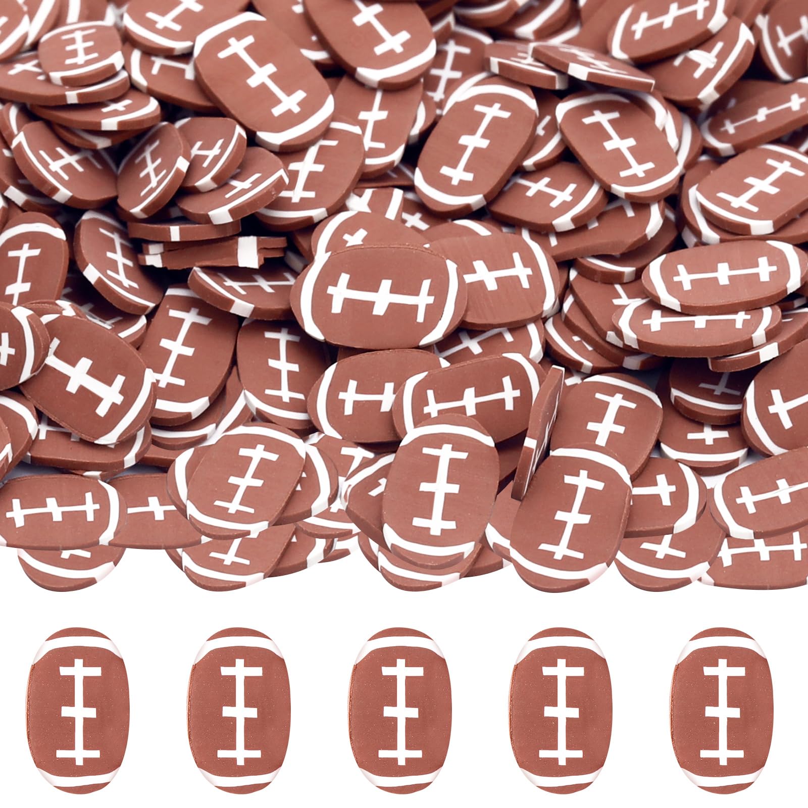 Weysat 30g Mini Football Polymer Clay Slices, 0.2 Inch Nail Art Craft
