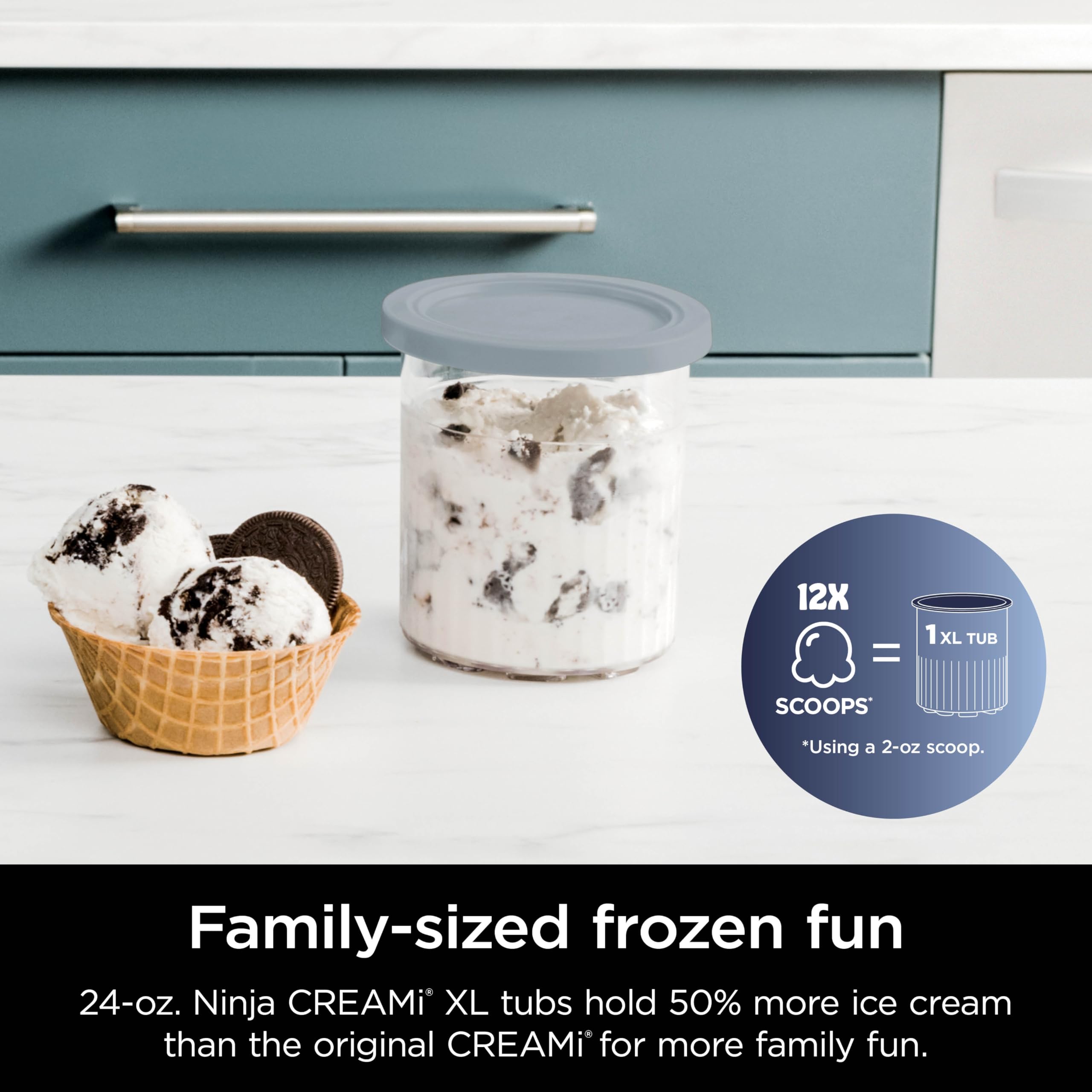 Ninja CREAMi Deluxe Ice Cream & Frozen Treat Maker for Ice Cream, Sorbet, Milkshakes, Frozen Yogurt, & More, 11-in-1, XL Capacity, Silver, Includes (2) Family-Sized 24 oz. Tubs, NC501 - Image 6