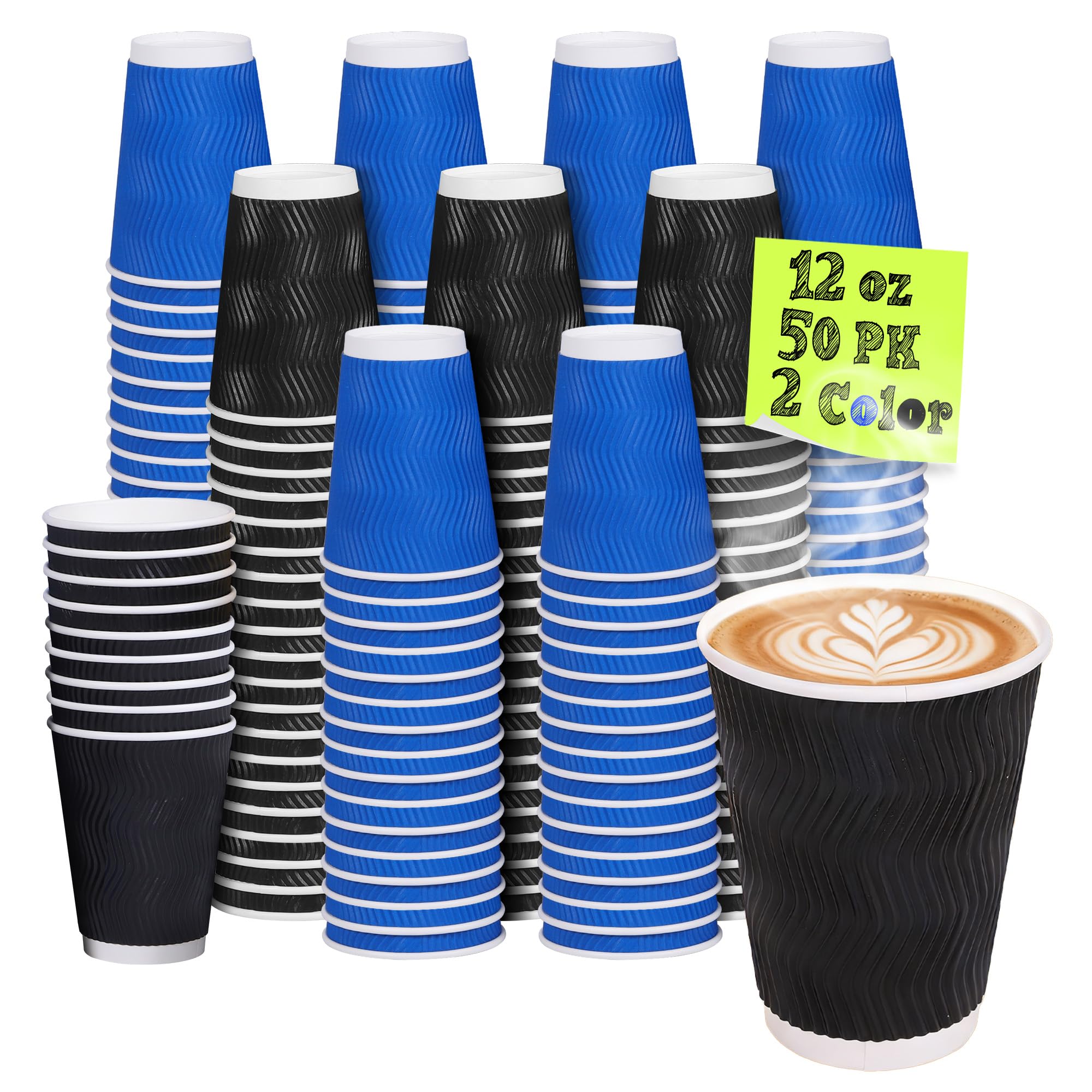 Snapklik.com : MOUMOULIFE 12 Oz Disposable Paper Coffee Cups - 50 Pack ...