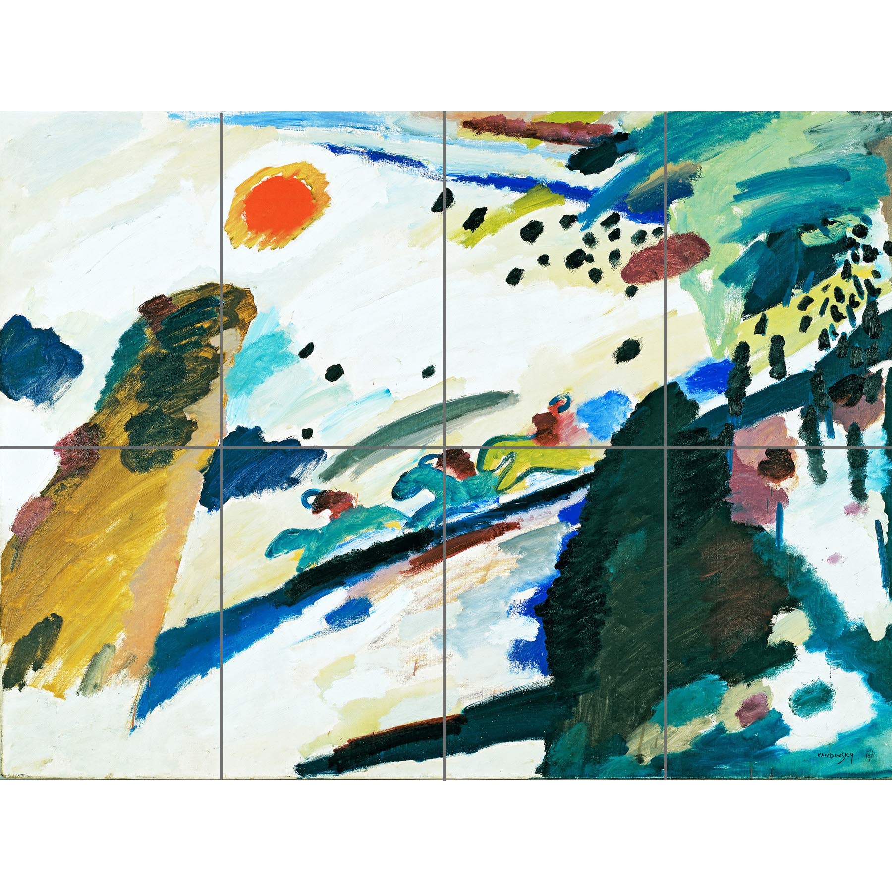 Artery8 Wassily Kandinsky Romantic Landscape XL Giant Panel Poster (8 Sections)