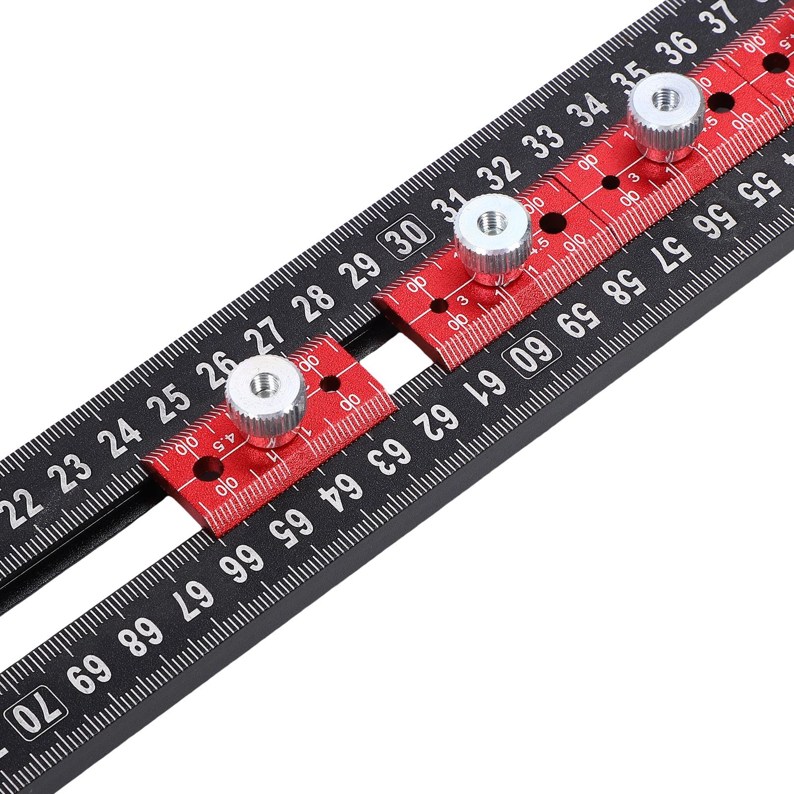 FTVOGUE Regla de Posicionamiento de Perforación, Cuadrado en T Ajustable de Aleación de Aluminio de 90 Cm con 2 Niveles de Burbuja y 6 Controles Deslizantes, Regla de Medición de Marcado de Múltiples