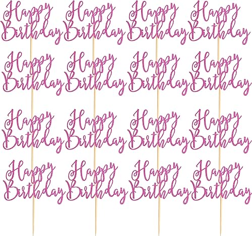 Miniatura 5 de 36 piezas de decoración de cupcakes de cumpleaños para cupcakes de cumpleaños, selecciones de comida para celebrar fiestas de cumpleaños y