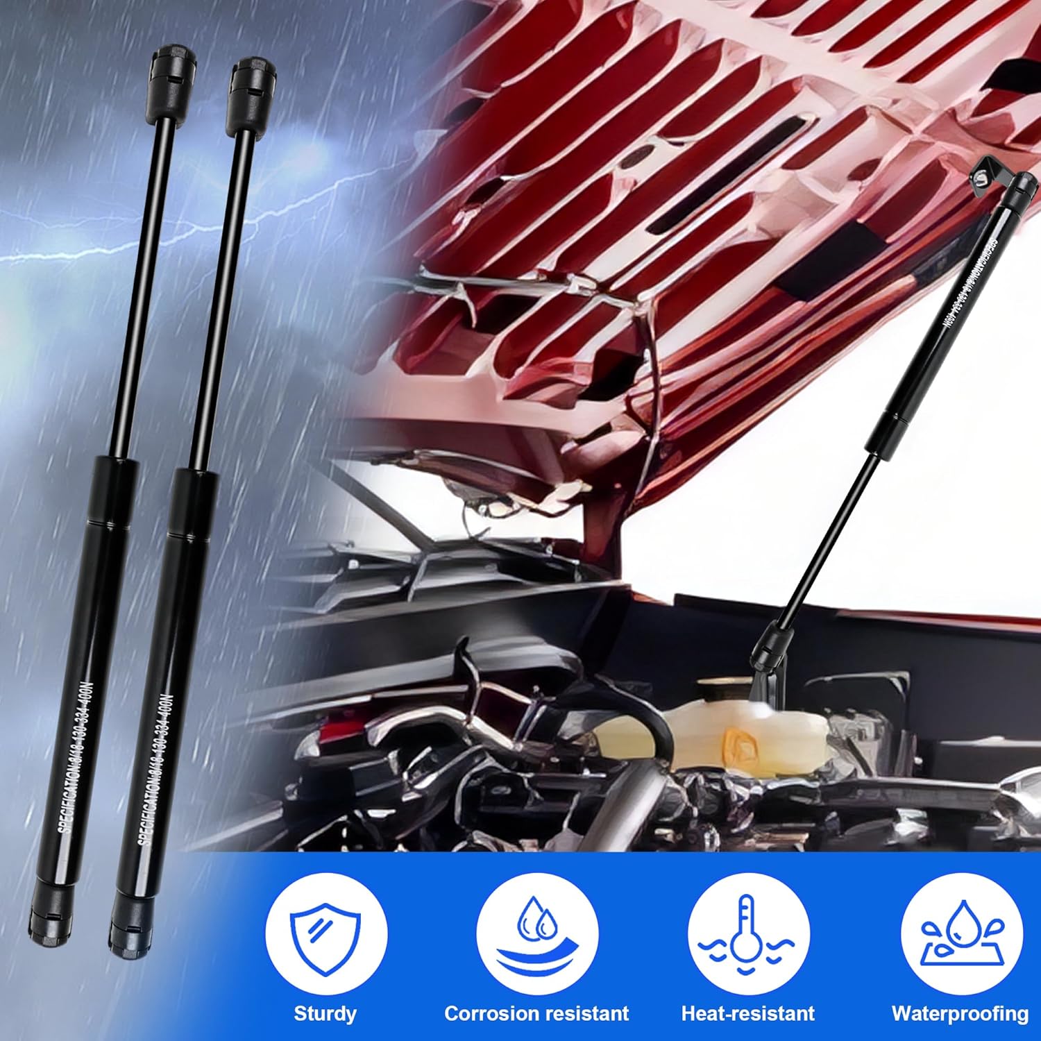 Hood Quick Lift Plus System Compatible with Toyota Tacoma 2024+ Accessories for One-Handed - Effortless Hood Lifting, No Drilling Required