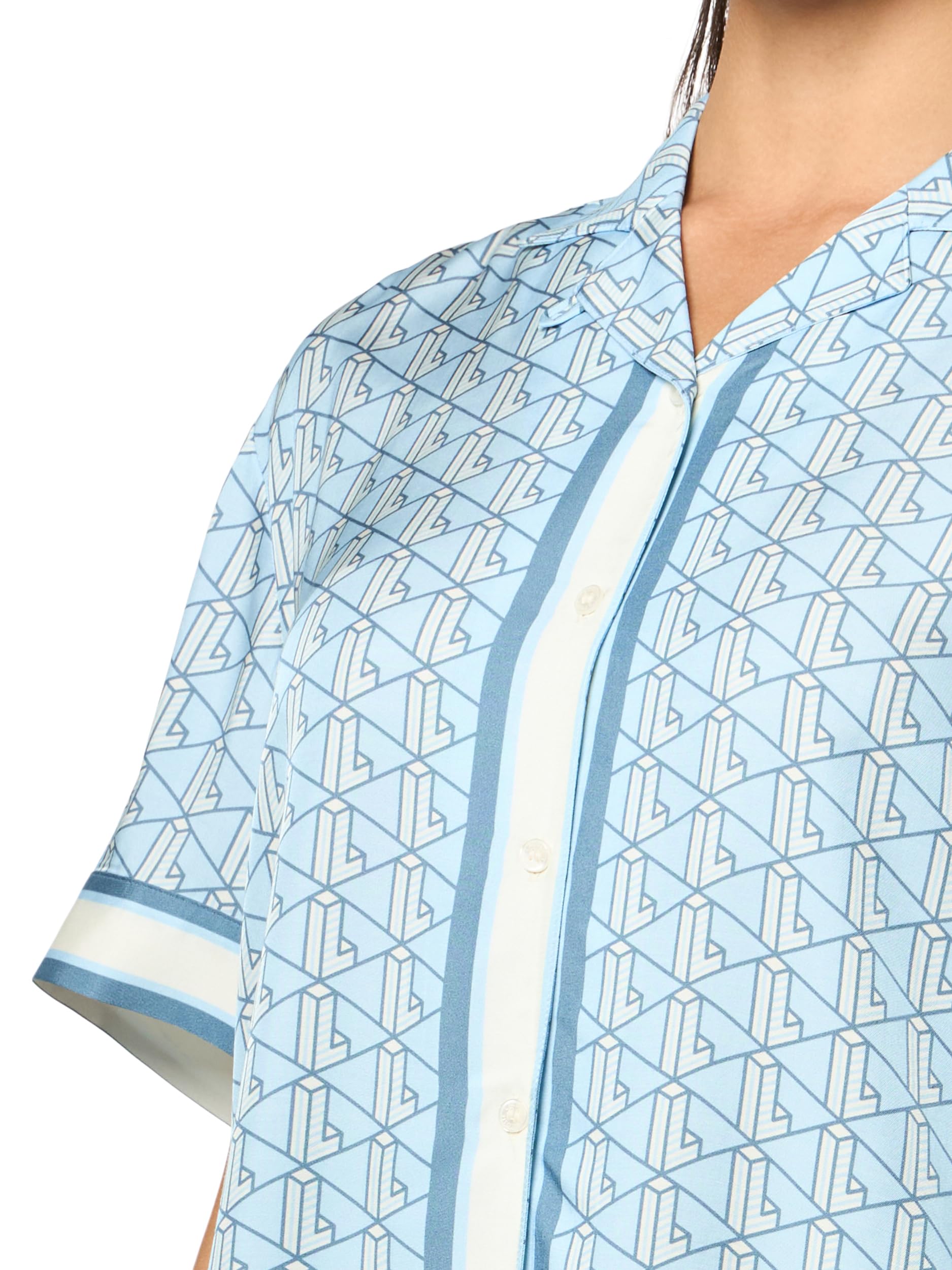 Lacoste Oversized Monogram Print Shirt Camicie Donna (Pacco da 1)