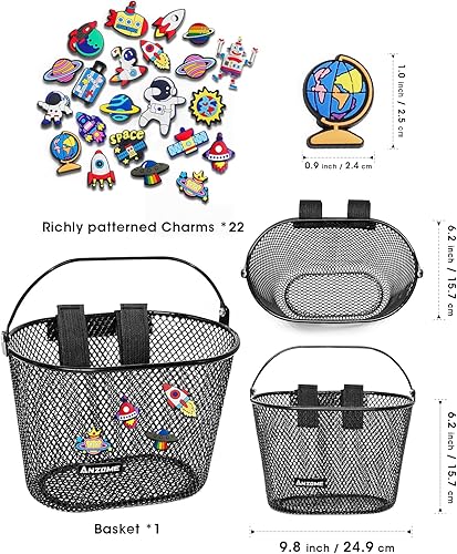 Miniatura 49 de ANZOME Cesta de bicicleta para niños, cesta de bicicleta para niños y niñas, canasta de bicicleta para niños, resistente al agua, adecuada