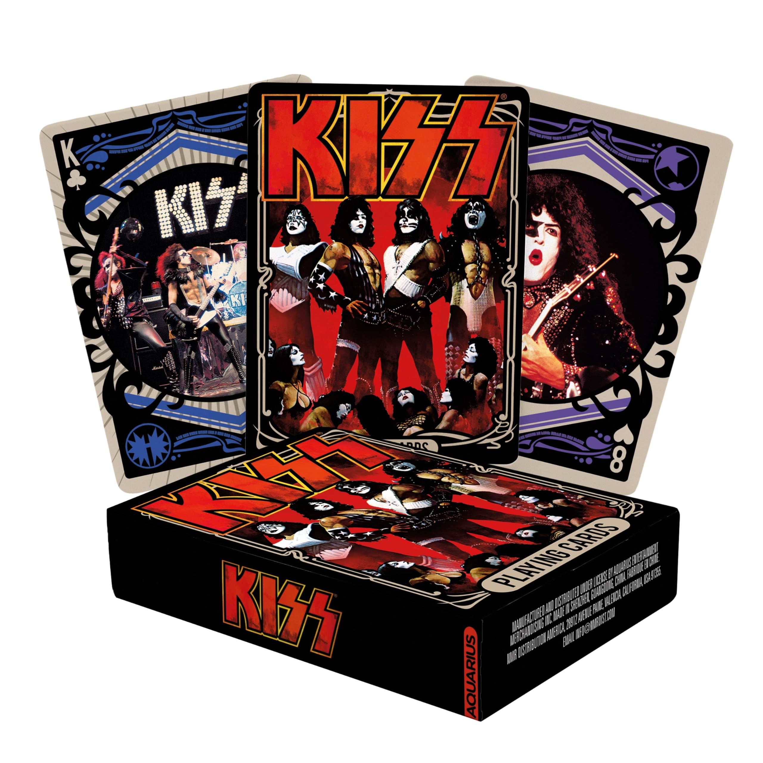 AQUARIUS KISS Playing Cards - KISS Themed Deck of Cards for Your Favorite Card Game - Officially Licensed KISS Merchandise & Collectible - Poker Size, Linen Finish