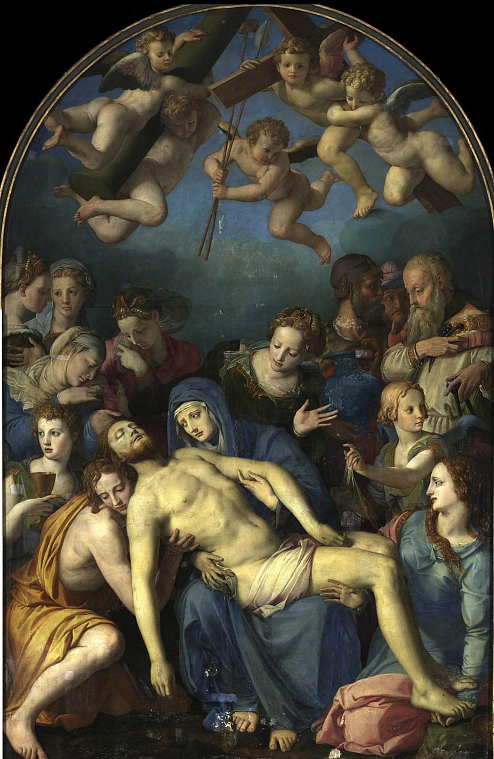 Artxlxxbn No Frame Famous Art Print Poster Vintage Wall Art Deposition Of Christ By Agnolo Bronzino Canvas Art Poster For Home Decor 60X90cm