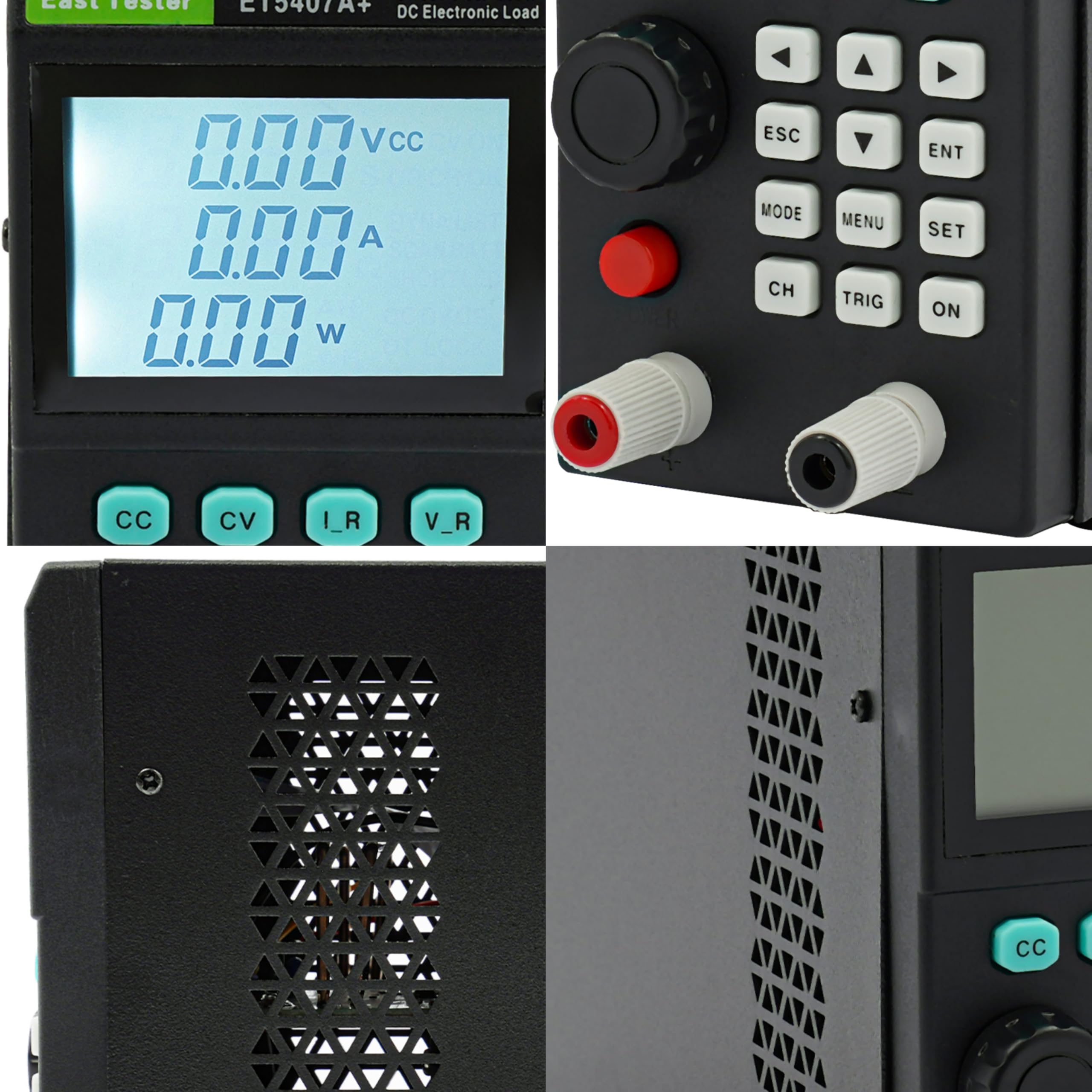 Comprobador de carga electrónico de 200 W con 4 modos de medición (CC/CV/CR/CP) y 5 modos de prueba, 0-180 V/0-30 A de alta precisión de la batería, probador de carga digital con pantalla LCD