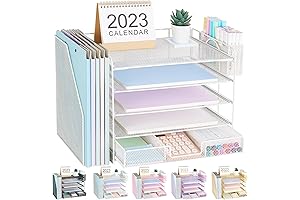 White Desk Organizer and Storage for a Clean and Organized Workspace