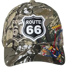 Artisan Owl Route 66 Embroidered Cap with Highway Map Detail - Adjustable Hook and Loop Closure