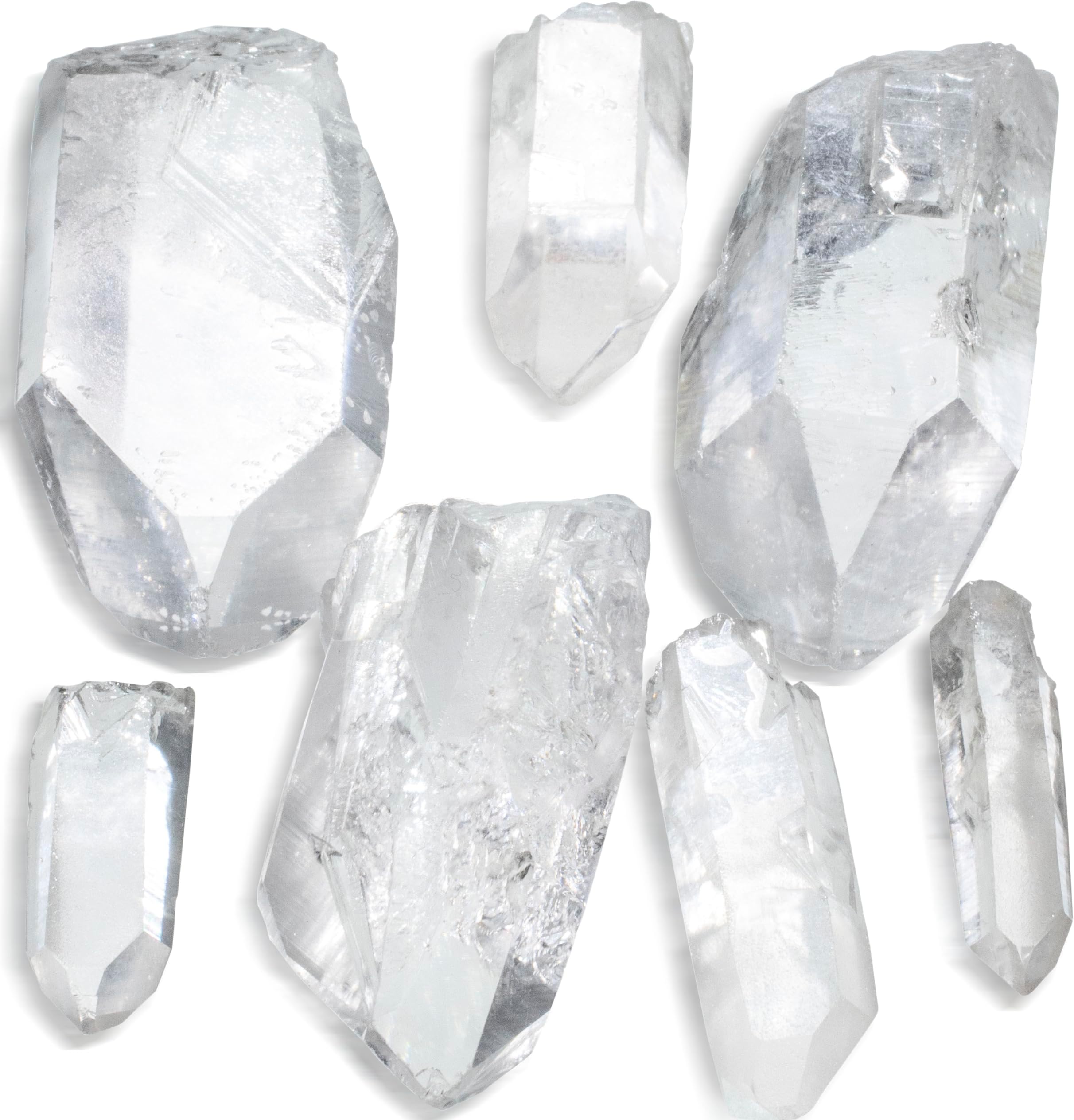 KALIFANO Museum Grade Quartz Points Bundle (500+ Carats) - Bulk High Energy Raw Lemurian Reiki Cuarzo Crystal Used for Clarity and Purpose - Information Card Included (Family Owned & Operated)