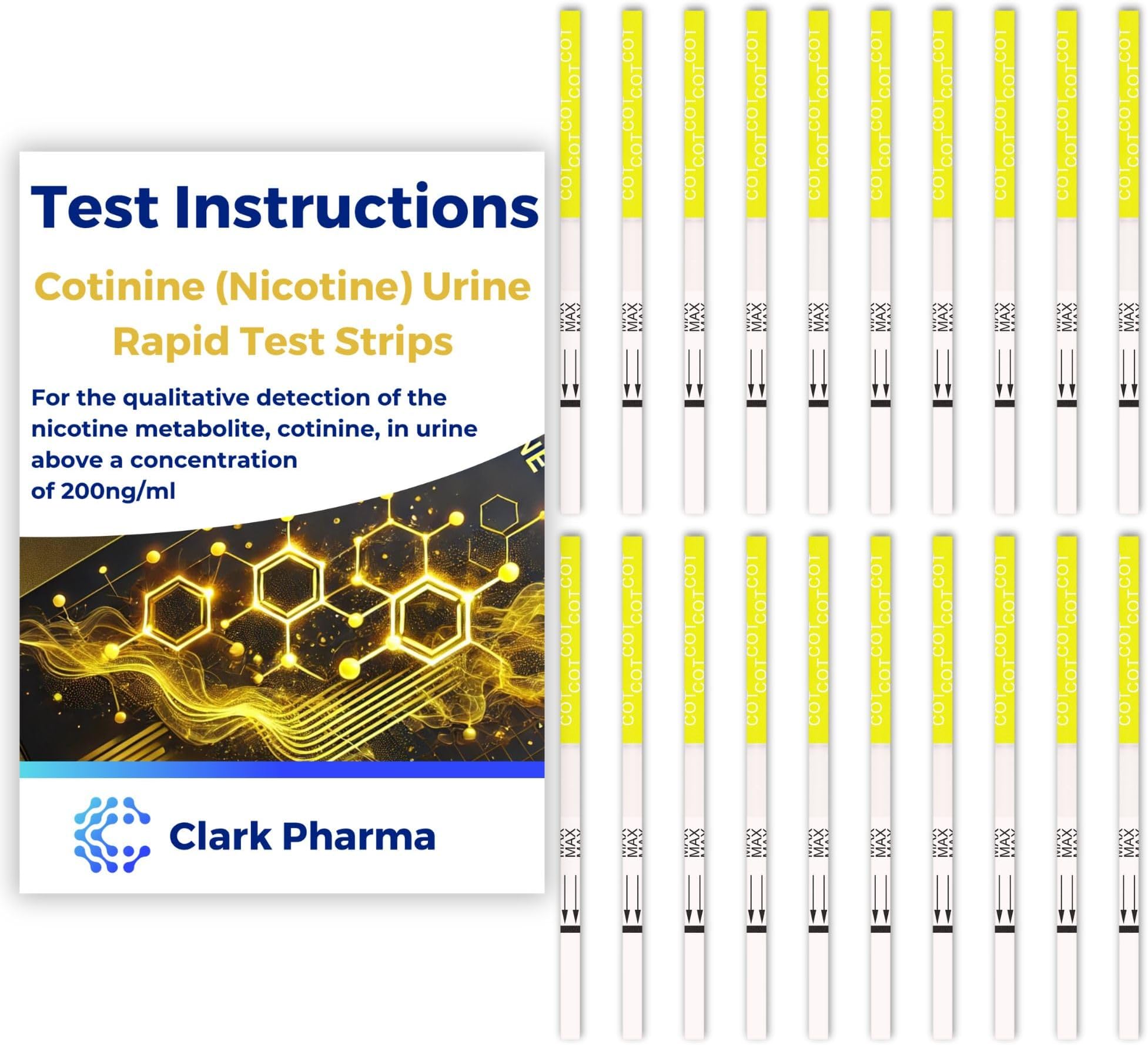 20 x Vape Test Kit | Smoking Test Kit | Nicotine Test Kit | Urine Test Kit to Tell if Someone has Been Inhaling Nicotine (Cotinine) | Vaping Test Kit