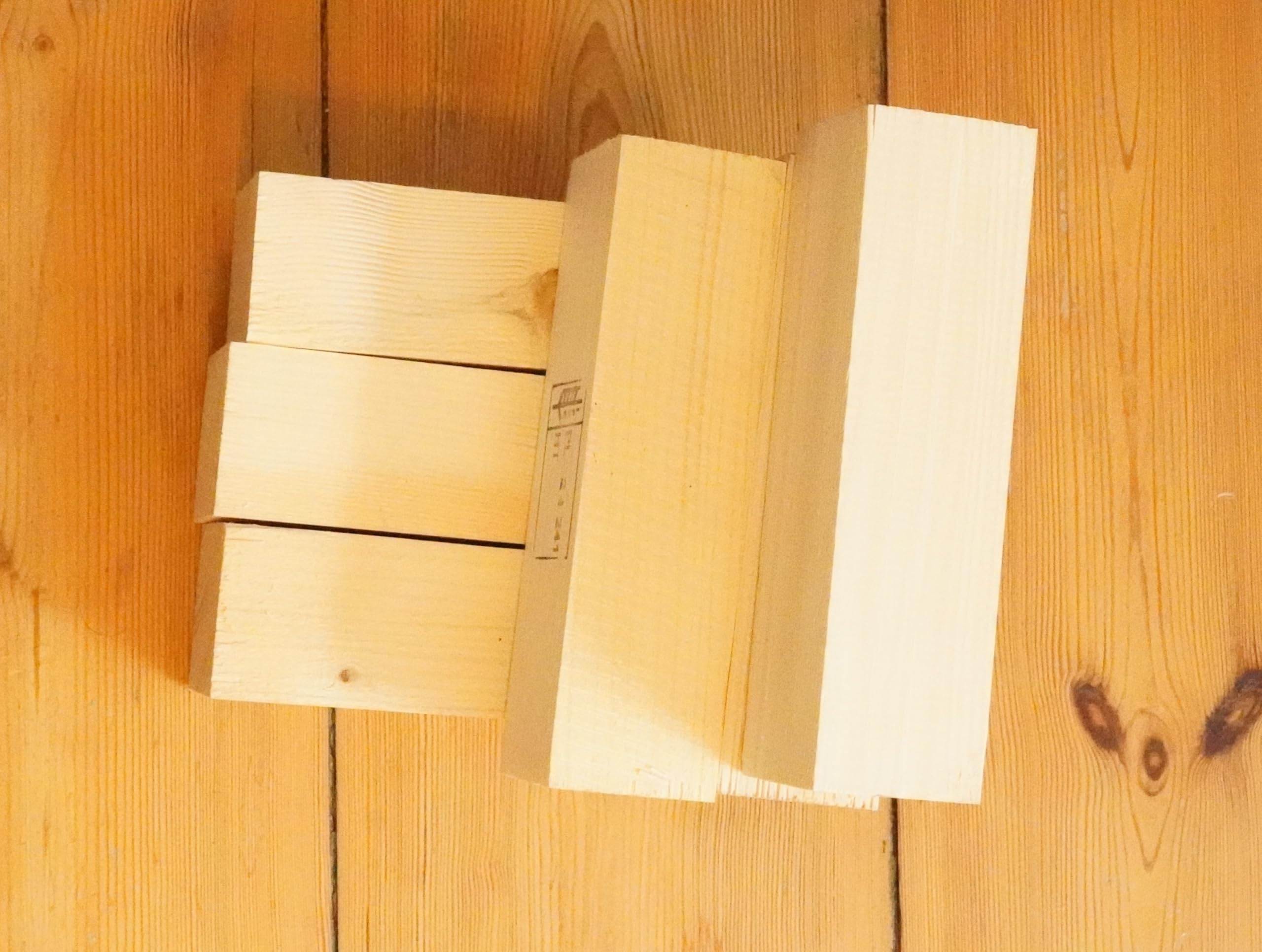 Ręcznie wykonane klocki z drewna sosnowego, naturalne drewno, 21 x 8 x 8 cm, 4 sztuki, do projektów budowlanych i majsterkowania